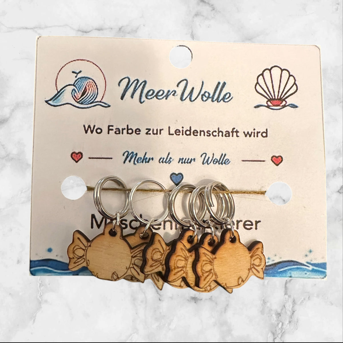 Bonbon Maschenmarkierer | 5er Set aus Holz