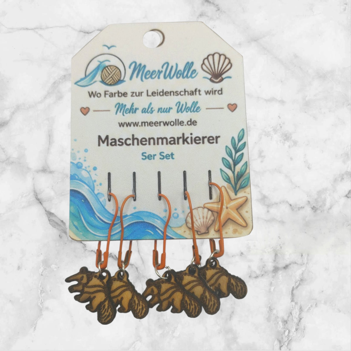Ameisenbaer Maschenmarkierer | 5er Set aus Holz