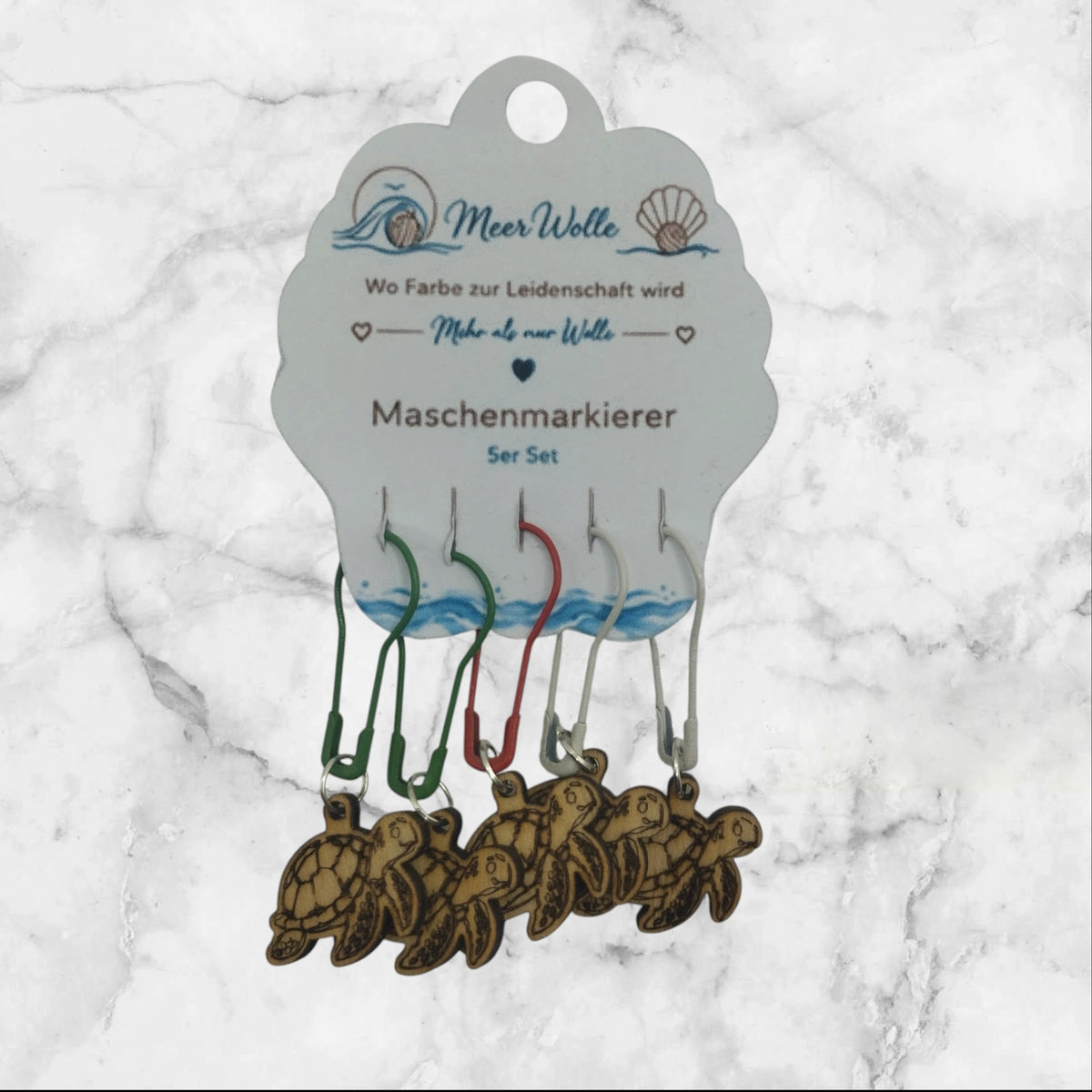 Schildkröte Maschenmarkierer | 5er Set aus Holz